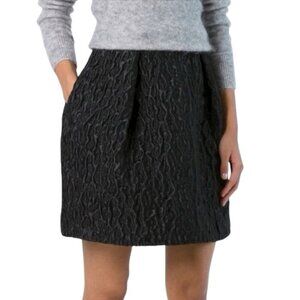 Carven Black Textured Mini Lenght Skirt